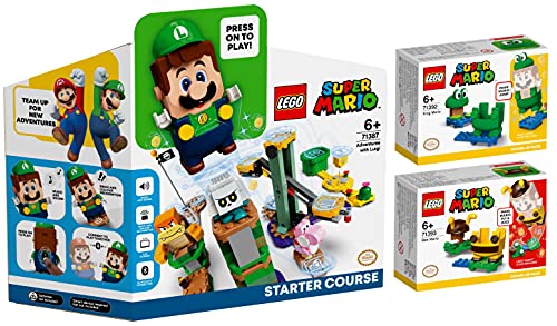 BRICKCOMPLETE Lego 71387 Aventura con Luigi Starter Set, 71392 Rana Mario traje & 71393 Bienen-Mario Traje