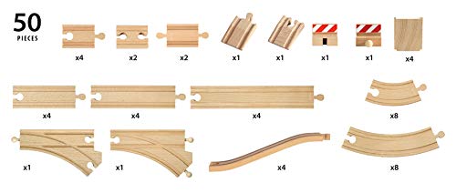 Brio 33772, Surtido Ferrocarril Large XXL, 50 Vías y Desvíos, Edad Recomendada 3+, Compatible con todos los productos BRIO