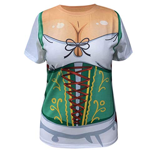 Briskorry Camiseta de manga corta Oktoberfest con diseño de cerveza alemana, verde, XXL