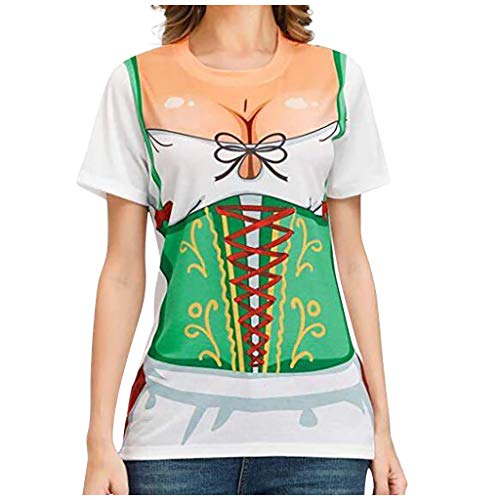 Briskorry Camiseta de manga corta Oktoberfest con diseño de cerveza alemana, verde, XXL