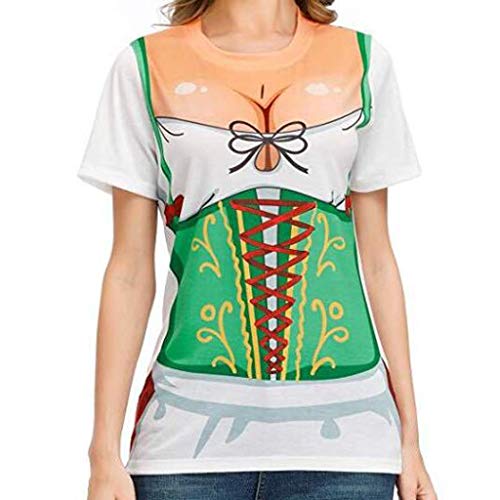 Briskorry Camiseta de manga corta Oktoberfest con diseño de cerveza alemana, verde, XXL