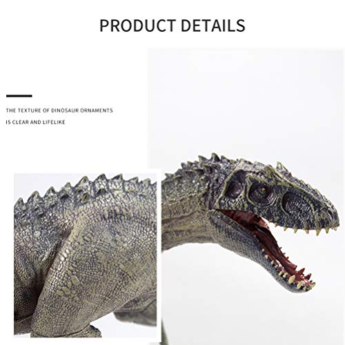 Brteyes Animal World Model,Plastic Jurassic Indominus Rex,Figuras de acción Dinosaurio de boca abierta,Modelo educativo realista Figura animal para niños adultos Chirldren