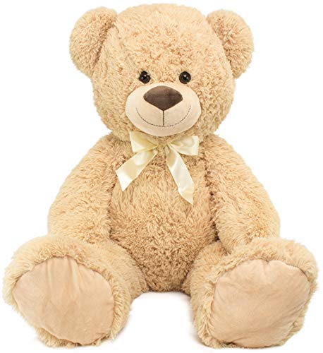 BRUBAKER Peluche Gigante XXL - Oso / Osito de Peluche - 100 cm - Beige - 'Happy Birthday' corazón de Peluche Incluido