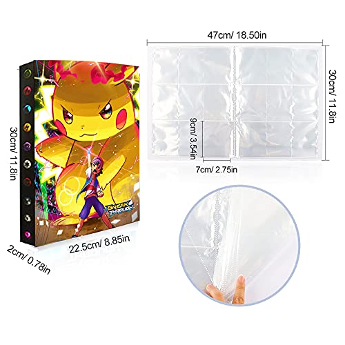 bsdppt Album compatible con cartas Pokemon vmax, libro de tarjetas, tcg, funda para tarjetas de juguetes, soporte para álbum de tarjetas coleccionables GX, capacidad para 432 tarjetas-HY13