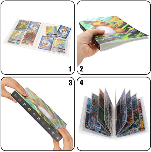 bsdppt Album compatible con cartas Pokemon vmax, libro de tarjetas, tcg, funda para tarjetas de juguetes, soporte para álbum de tarjetas coleccionables GX, capacidad para 432 tarjetas-HY13