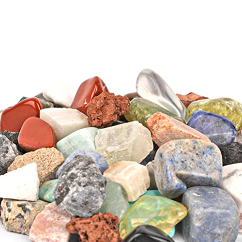 BSOA Caja de muestras de Rocas Naturales con minerales Colección de Piedras Preciosas y Cristales Guía de Estudio Minerales Cajas de Regalo para Juguetes educativos para niños