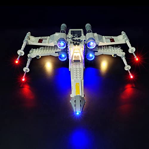 BSSW Juego de luces LED para LEGO 75301 Star Wars Luke Skywalker's X-Wing Fighter, kit de iluminación LED de carga USB, compatible con Lego 75301 (solo luz, sin modelo de construcción) (estándar)