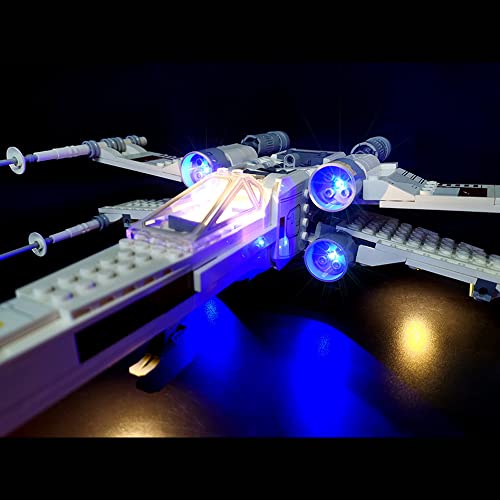 BSSW Juego de luces LED para LEGO 75301 Star Wars Luke Skywalker's X-Wing Fighter, kit de iluminación LED de carga USB, compatible con Lego 75301 (solo luz, sin modelo de construcción) (estándar)