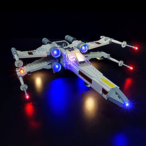 BSSW Juego de luces LED para LEGO 75301 Star Wars Luke Skywalker's X-Wing Fighter, kit de iluminación LED de carga USB, compatible con Lego 75301 (solo luz, sin modelo de construcción) (estándar)