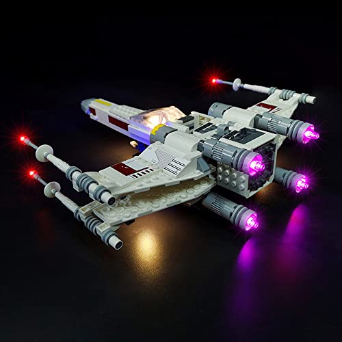 BSSW Juego de luces LED para LEGO 75301 Star Wars Luke Skywalker's X-Wing Fighter, kit de iluminación LED de carga USB, compatible con Lego 75301 (solo luz, sin modelo de construcción) (estándar)