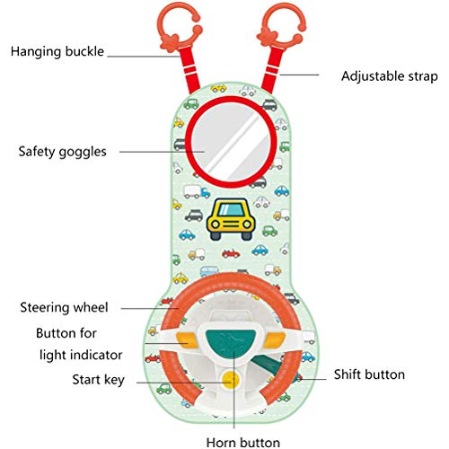 BSTQC El Volante del Coche Actividad Juguetes de simulación de Coches de Juguetes educativos con luz y Sonido de los Cabritos del bebé Desarrollo Musical para niños Mesa de Actividades