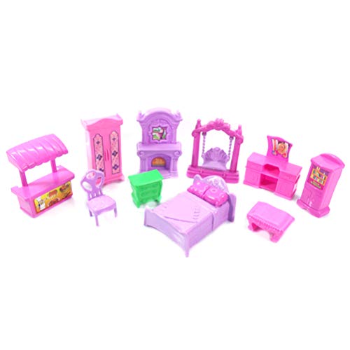 BTOSEP Juego de casa de muñecas en Miniatura de Juguete para habitación de bebé, 22 Piezas de Juego de casa de muñecas, Muebles de plástico, Habitaciones en Miniatura, Juguetes para bebés y niños