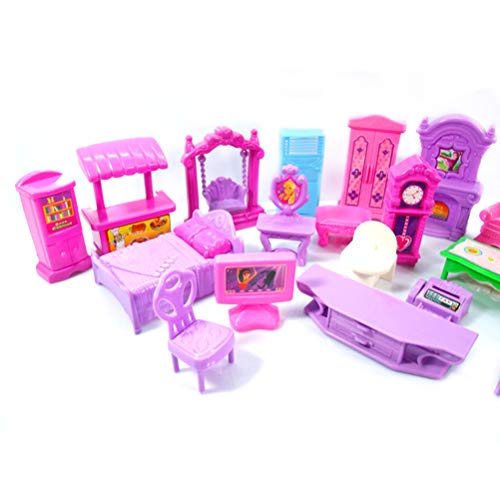 BTOSEP Juego de casa de muñecas en Miniatura de Juguete para habitación de bebé, 22 Piezas de Juego de casa de muñecas, Muebles de plástico, Habitaciones en Miniatura, Juguetes para bebés y niños