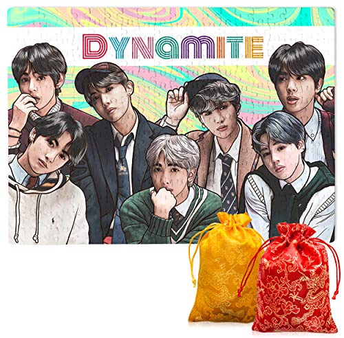 BTS Grupo Kpop Boy Band Puzzle fluorescente 300 piezas A3 adultos ilustrado puzle regalo para adultos arte dibujado a mano (Style 1)