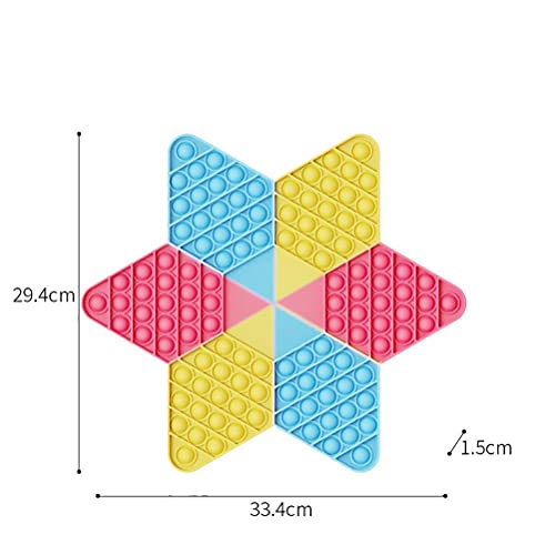 BTSEURY Juguete sensorial de Burbujas de Empuje, Tablero de ajedrez, Juguete de Burbujas Hexagonal, Autismo, Necesidades Especiales, Juguete para aliviar el estrés