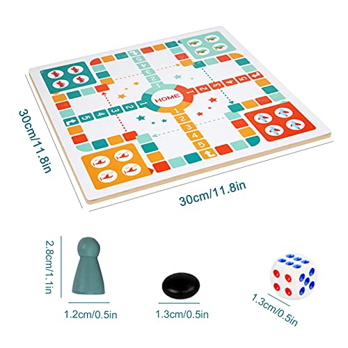 Buachois Juego de ajedrez Volador de Madera clásico 2 en 1 Juegos de Mesa de Mesa para niños Adultos Regalo Amantes del ajedrez aprendices Juguete Educativo de ajedrez 30x30cm/11.8x11.8in