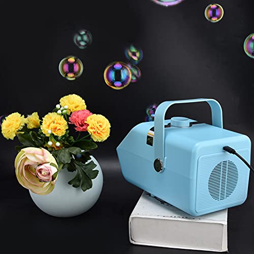 Bubble Maker, 450ml 8 Varillas Giratorias Máquina de Burbujas Eléctrica de Juguete Al Aire Libre de 2 Niveles de Velocidad para Cumpleaños Y Bodas(Azul)