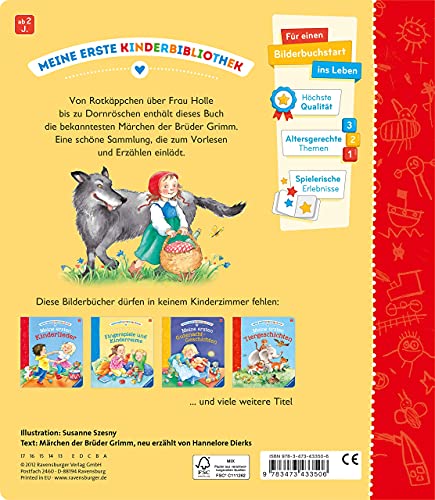 Buchspielbox Mi primera biblioteca infantil: Mi primer cuentos de hadas + pegatinas de cuentos de hadas, libro de fotos de cartón a partir de 2 años.