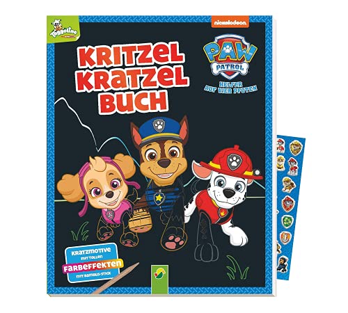 Buchspielbox Paw Patrol - Libro de rascadores de la Patrulla Canina (libro de bolsillo) + 1 pegatina de Paw Patrol (a partir de 4 años)