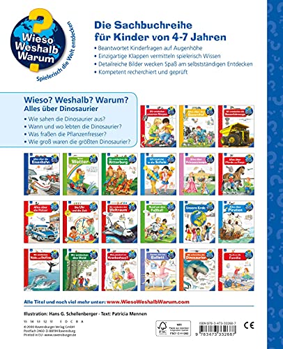 Buchspielbox Wieso? Weshalb? Warum? Todo sobre dinosaurios (banda 12) + pegatinas de dinosaurio, libro de información para niños a partir de 4 años