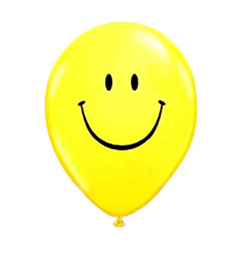 BWS Paquete de 100 Globos con Sonrisa 12 "/ 30 cm para Fiestas de emoticones y cumpleaños