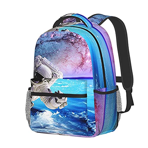 BYETWIK Mochilas Escolares Niños Niñas, Mochilas Hombre Mujer, Casual Deporte Playa Viaje Compras Bolsa Escolar, Mochilas Escolares Astronauta de la Galaxia de la NASA