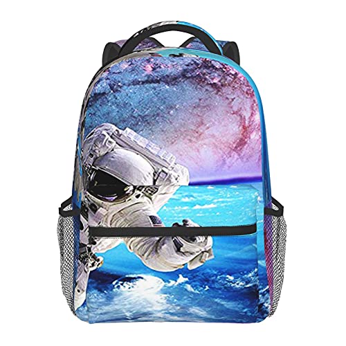 BYETWIK Mochilas Escolares Niños Niñas, Mochilas Hombre Mujer, Casual Deporte Playa Viaje Compras Bolsa Escolar, Mochilas Escolares Astronauta de la Galaxia de la NASA