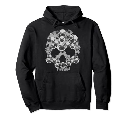 Calavera de carlino I Disfraces de Halloween I Carlino Sudadera con Capucha