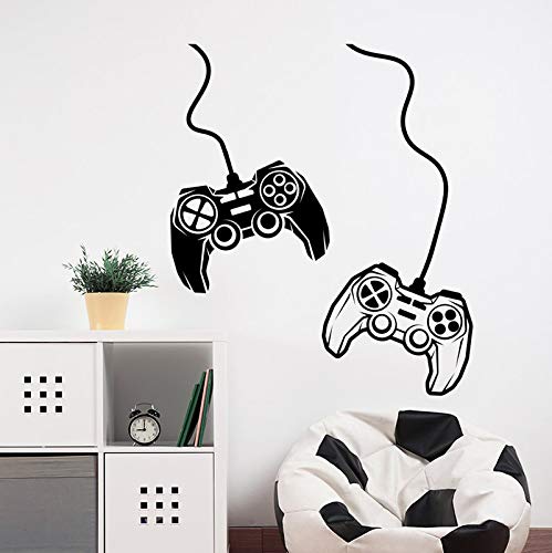 Calcomanías de pared de jugador dos calcomanías de joystick calcomanías de videojuegos decoración de sala de juegos pegatinas de jugador pegatinas de consola de juegos A9 42X49CM