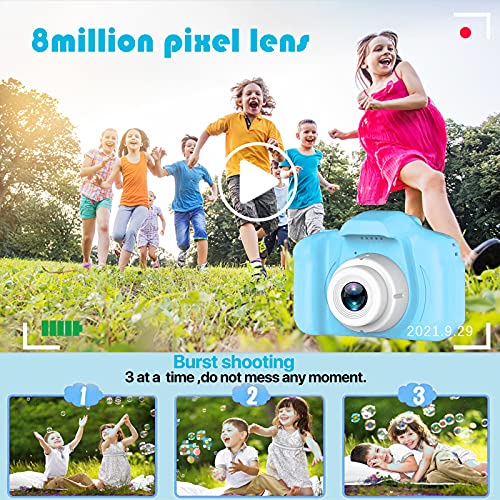 Cámara para Niños Infantil Cámara de Fotos Digital Cámara Juguete para Niños 2 Pulgadas 1080P HD Selfie Video Cámara Regalos Ideales para Niños Niñas de 3 4 5 6 7 8 9 Años con Tarjeta TF 32 GB