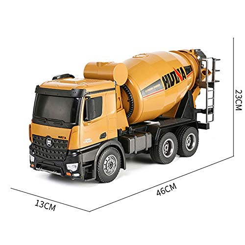 Camión De Ingeniería De Control Remoto, Hormigonera, Camión De Ingeniería De Construcción De 2.4Hz, Soporte Mezclador Rotativo, Descarga Automática, Con Diseño De Luz Y Sonido, Distancia De Control R