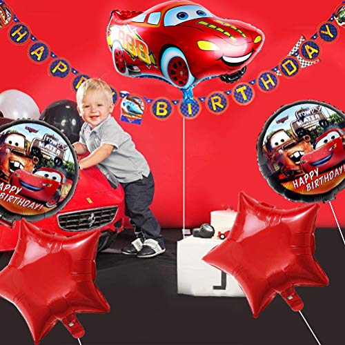 Car Globos Decoración de fiesta,Car temática Decoracion Globos de aluminio Car Tema para Niño Cumpleaños