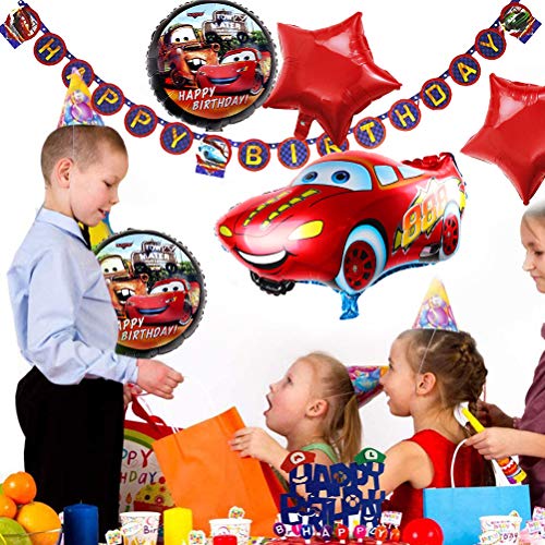 Car Globos Decoración de fiesta,Car temática Decoracion Globos de aluminio Car Tema para Niño Cumpleaños