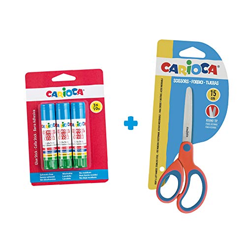 Carioca Set Todo para EL Cole | Kit Material Escolar: Rotuladores Super Lavables, Lápices de Colores, Plasticeras, Pegamento y Tijeras con Punta Redonda, 40 Unidades