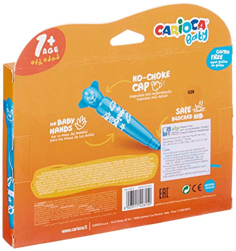 Carioca Teddy Markers Baby, 6 rotuladores, Multicolor