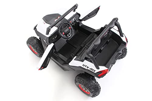 CARS12V Coche ELÉCTRICO para NIÑOS RSX Buggy 24V 2 PLAZAS RC (Blanco)