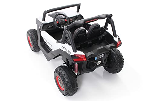 CARS12V Coche ELÉCTRICO para NIÑOS RSX Buggy 24V 2 PLAZAS RC (Blanco)