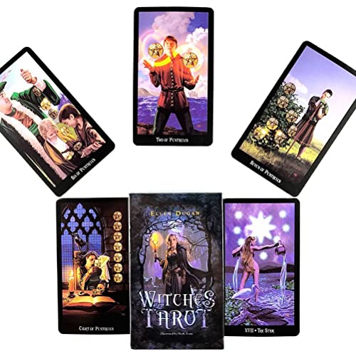 Cartas del Tarot de Brujas,Witch Tarot Cards,Tarot Card,12X7 Party Game