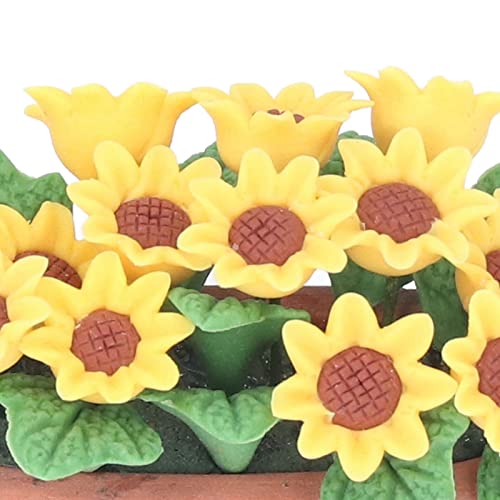 Casa de Muñecas Mini Modelo de Maceta de Girasol, Maceta de Girasol de Casa de Muñecas DIY Fácil de Llevar para Mini Jardín para Pasillos Y Patios