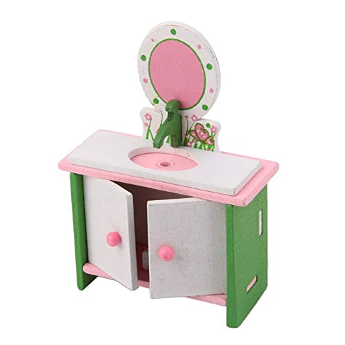 Casa De Muñecas Muebles De Madera Conjunto Silla Miniatura Cómoda Bañera Aseo Modelo Muñeca Muñeca Accesorios Casa De Muñecas De Madera Muebles Conjunto De Habitación Juguete Mueble Muebles Muebles