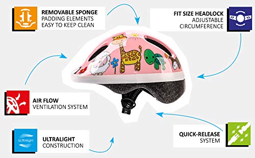 Casco Bicicleta Bebe Helmet Bici Ciclismo para Niño - Cascos para Infantil Bici Helmet para Patinete Ciclismo Montaña BMX Carretera Skate Patines monopatines MV6-2 (S(48-52cm), Animals)