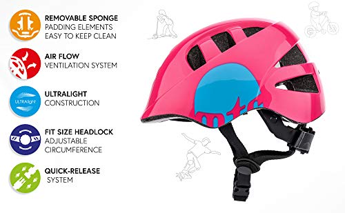 Casco Bicicleta Casco Biciclea Casco Bici Casco de Bicicleta para niños y jóvenes Casco MTB Carretera Ciclismo Skate Bicicleta patineta Patines monopatines MA-2 (M(52-56cm), MTR Pink)