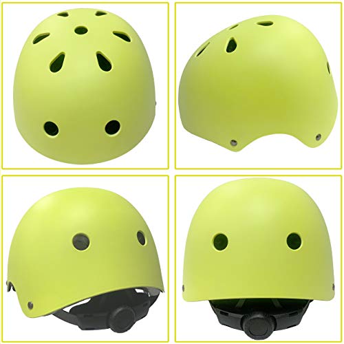 Casco para niños y niñas Casco cómodo Ajustable de Seguridad para patineta, patineta, Bicicleta (3-8 años) (Green, S(3-8years Old))