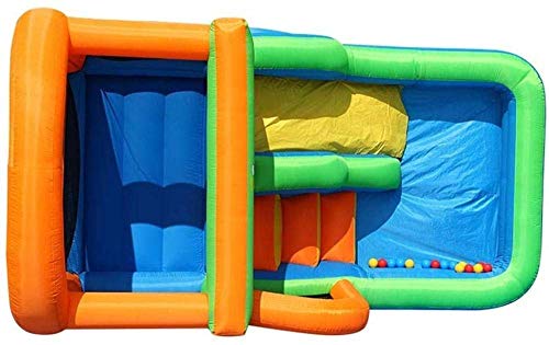 Castillo Hinchable Y Tobogán , Cubierta Niños S Slide Familia Al Aire Libre Zona De Juegos Infantil S Multifuncional Inflable Salto De Cama Colores 396 * 213 * Un 244Cm