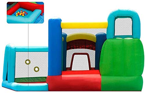 Castillo Inflable Y Tobogán ，S Toboganes para Niños Pequeños Campos De Fútbol Al Aire Libre Trampolines para Niños Patios De Juegos Cuadrados para Niños Corralitos para Niños Colores 450 * 360 * 245C