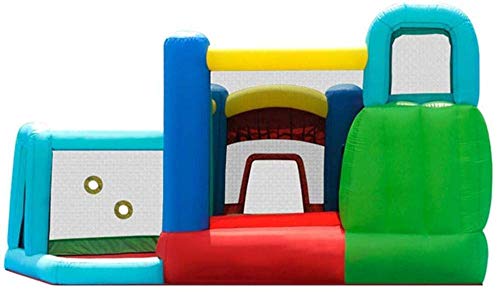 Castillo Inflable Y Tobogán ，S Toboganes para Niños Pequeños Campos De Fútbol Al Aire Libre Trampolines para Niños Patios De Juegos Cuadrados para Niños Corralitos para Niños Colores 450 * 360 * 245C