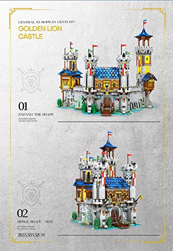 Castillo Medieval Serie Europea Arquitectura Medieval 2722 Piezas, Modelo Kit Casa Castillo Compatible con Lego Medieval Creator