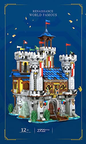 Castillo Medieval Serie Europea Arquitectura Medieval 2722 Piezas, Modelo Kit Casa Castillo Compatible con Lego Medieval Creator