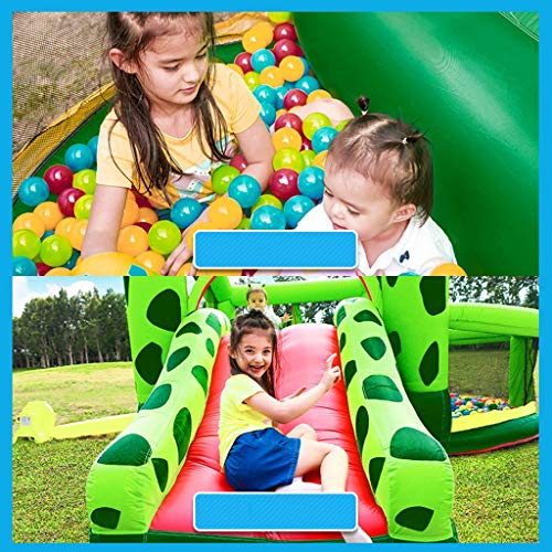 Castillos hinchables De Dibujos Animados Niños Trampolín De Salto De Jardín con Red De Protección (sin Incluir La Bola del Océano) (Color : Green, Size : 330 * 300 * 235cm)