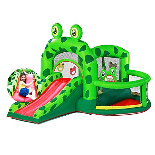 Castillos hinchables De Dibujos Animados Niños Trampolín De Salto De Jardín con Red De Protección (sin Incluir La Bola del Océano) (Color : Green, Size : 330 * 300 * 235cm)